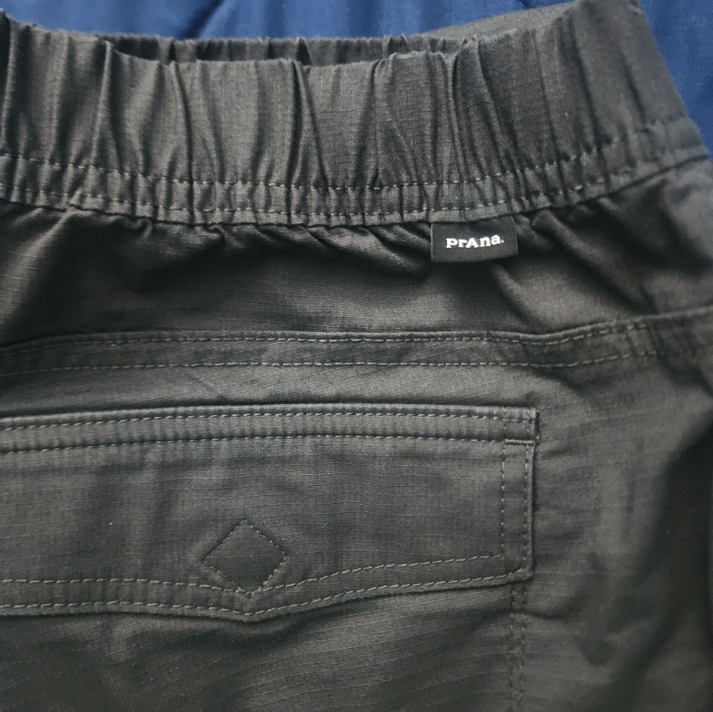 Prana Black Elastic-Waist Ripstop Cargo Pants